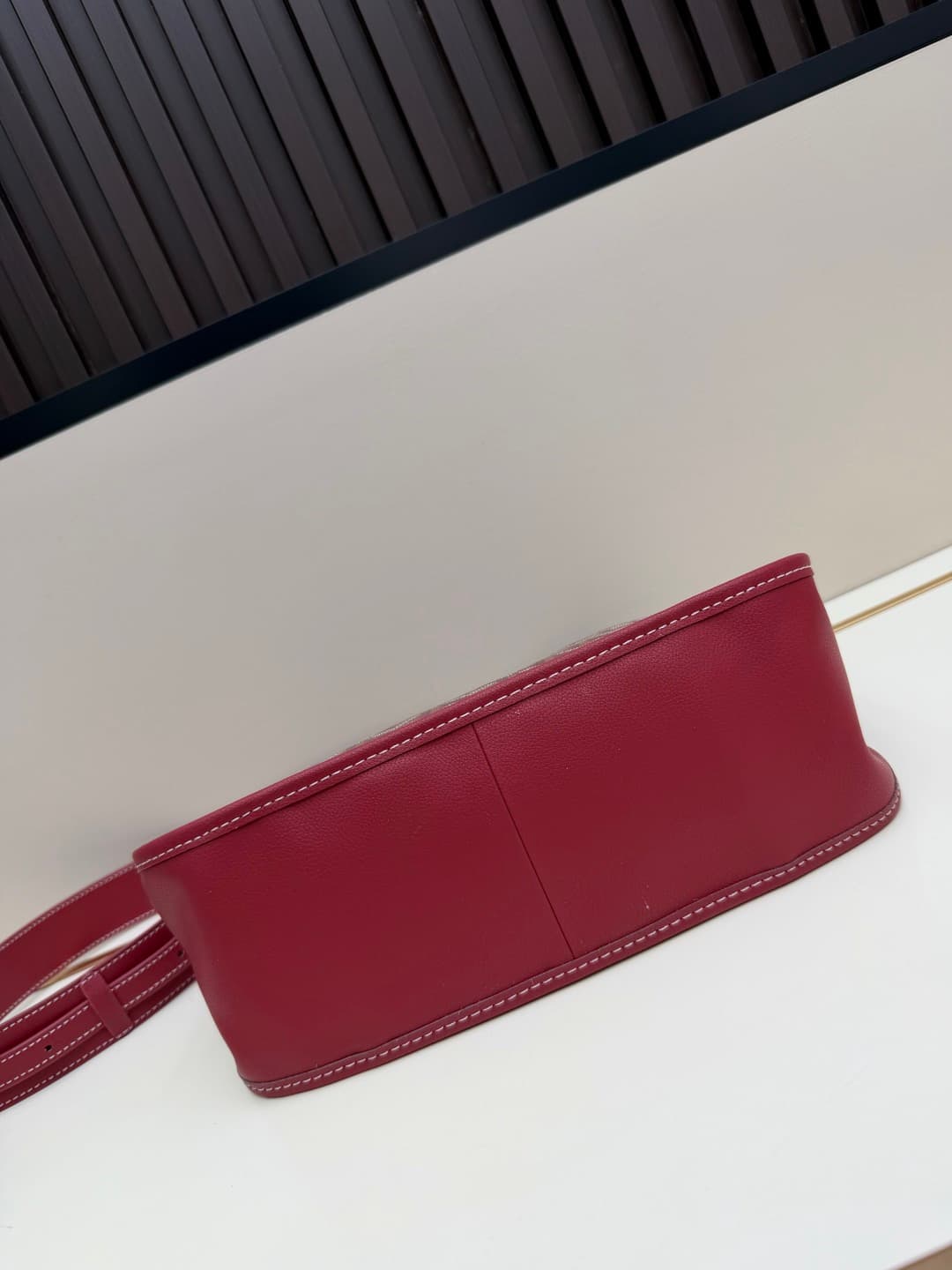 Goyard Musette PM bag in burgundy Goyardine canvas Mid