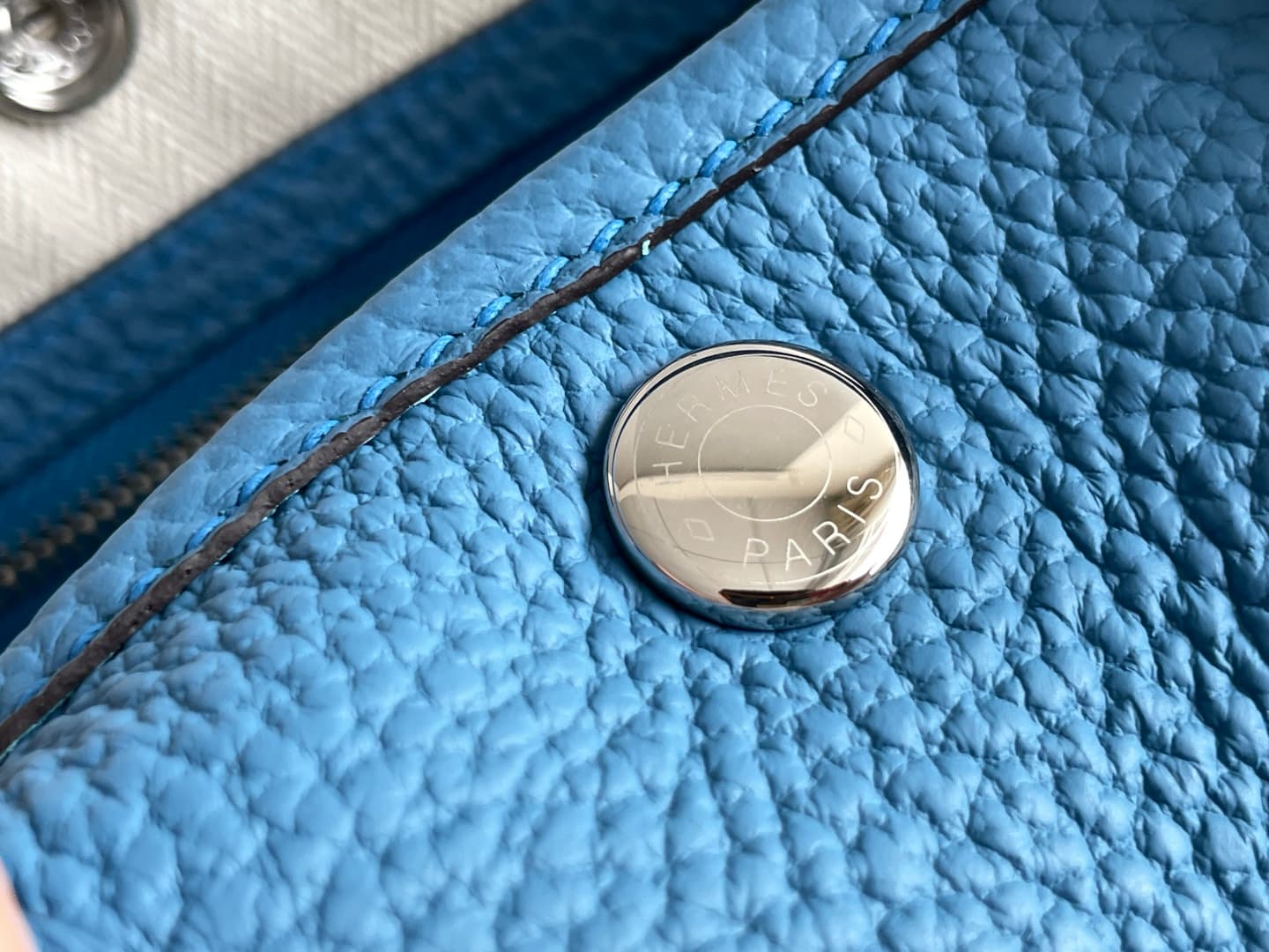 Hermes Garden Party 23 bag in Blue Zanzibar Togo Leather WAX High