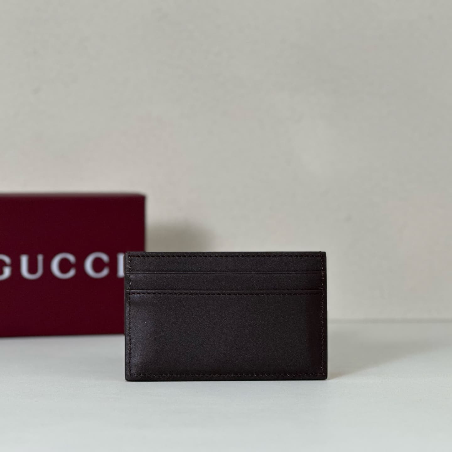 Gucci Card case with Horsebit 846952 dark brown leather High