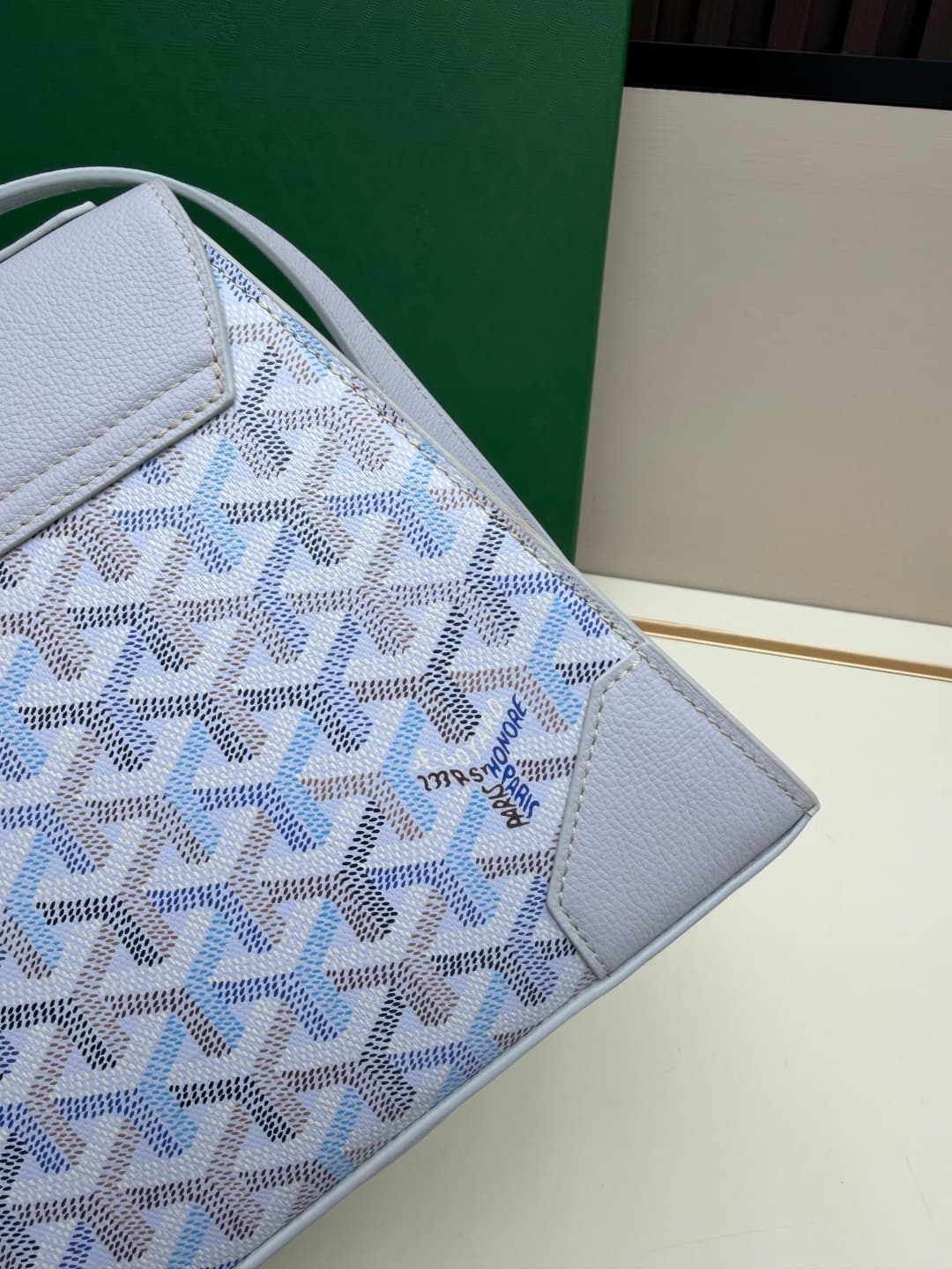 Saïgon PM Bag Goyardine Canvas & Clamecy Cowhide Light Blue High