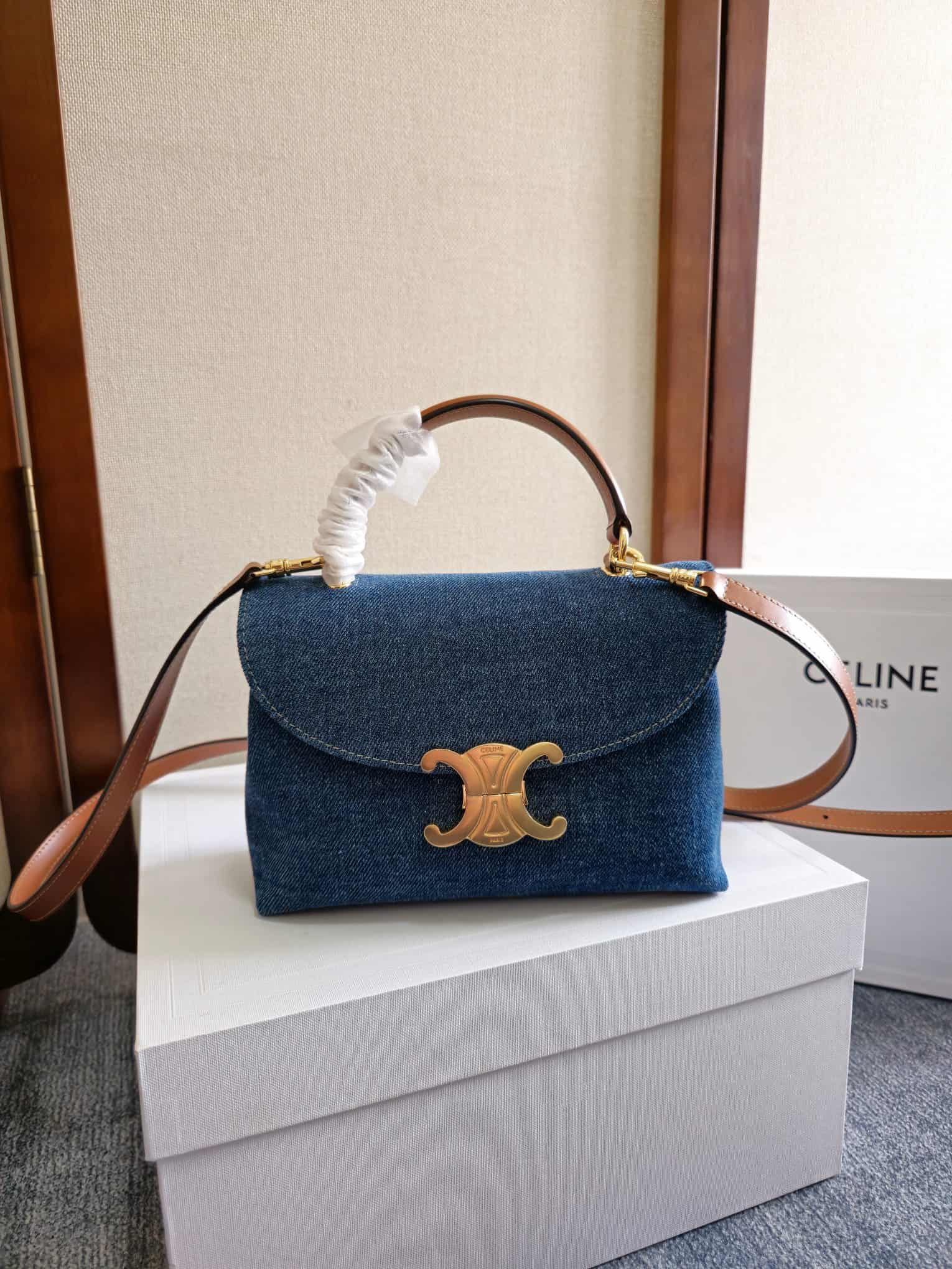 Celine Mini Teen Nino bag in Blue Denim High