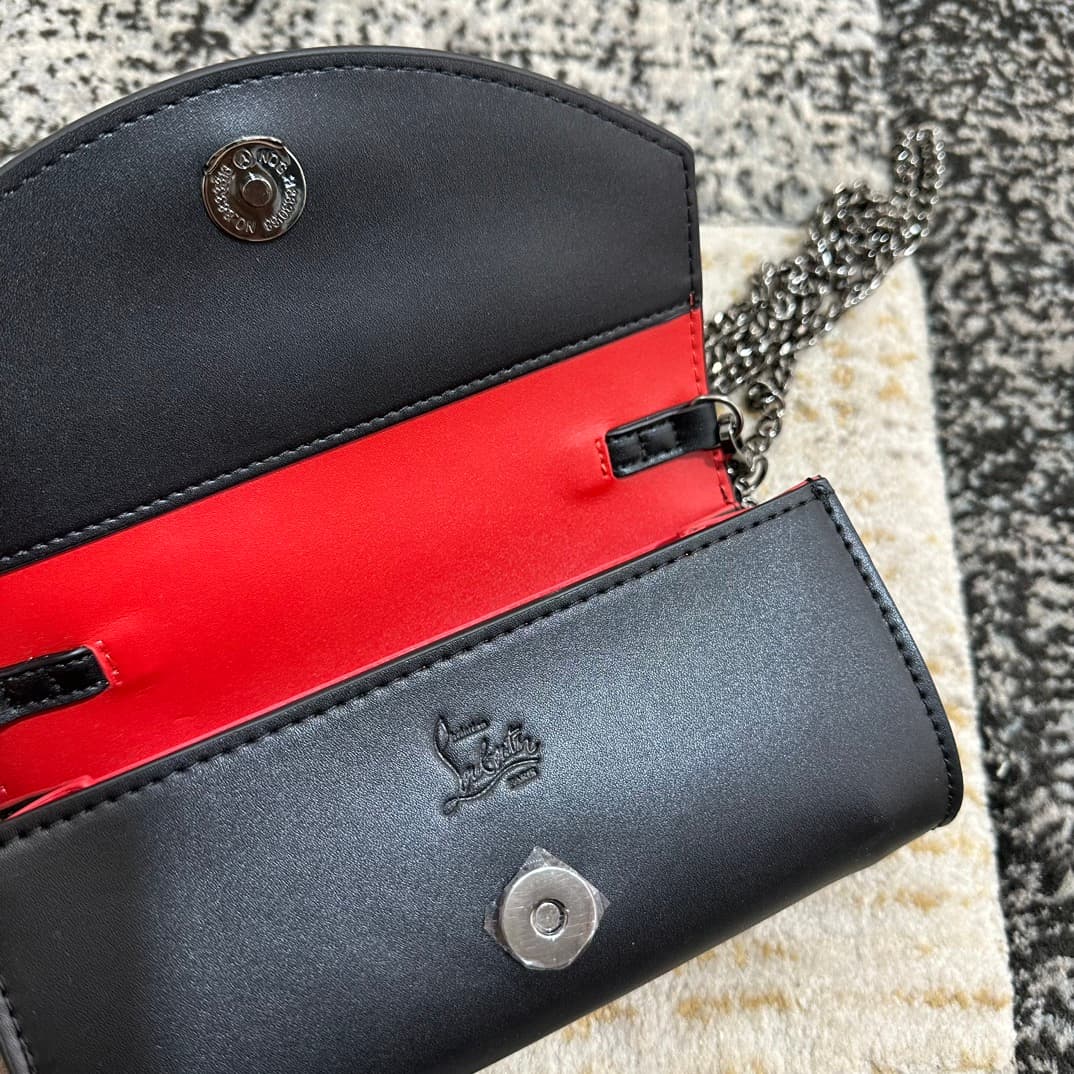 Christian Louboutin Loubi54 leather shoulder bag in black High