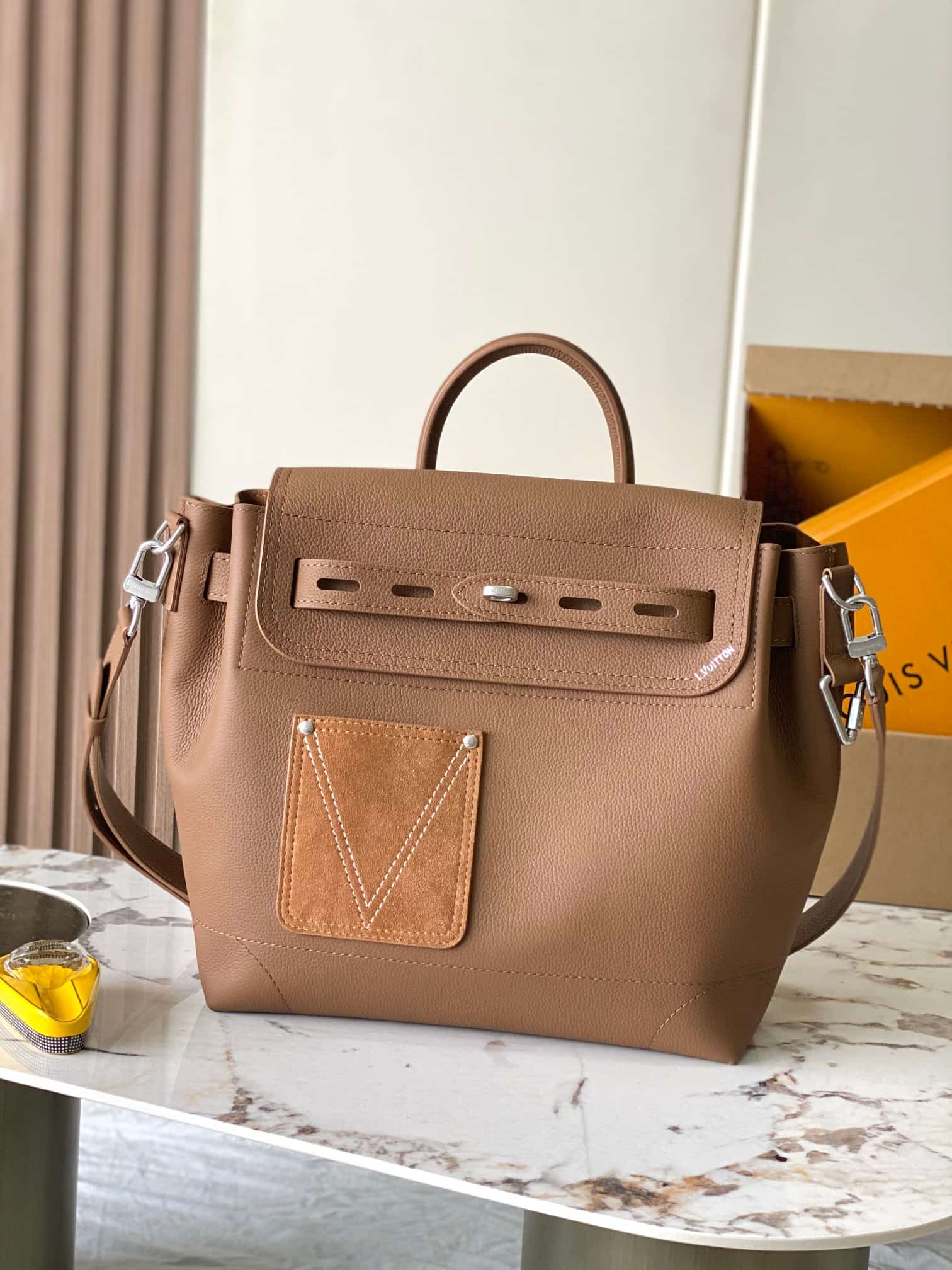 Louis Vuitton Steamer 30 Tan LV Touch calfskin leather M26758 TOP