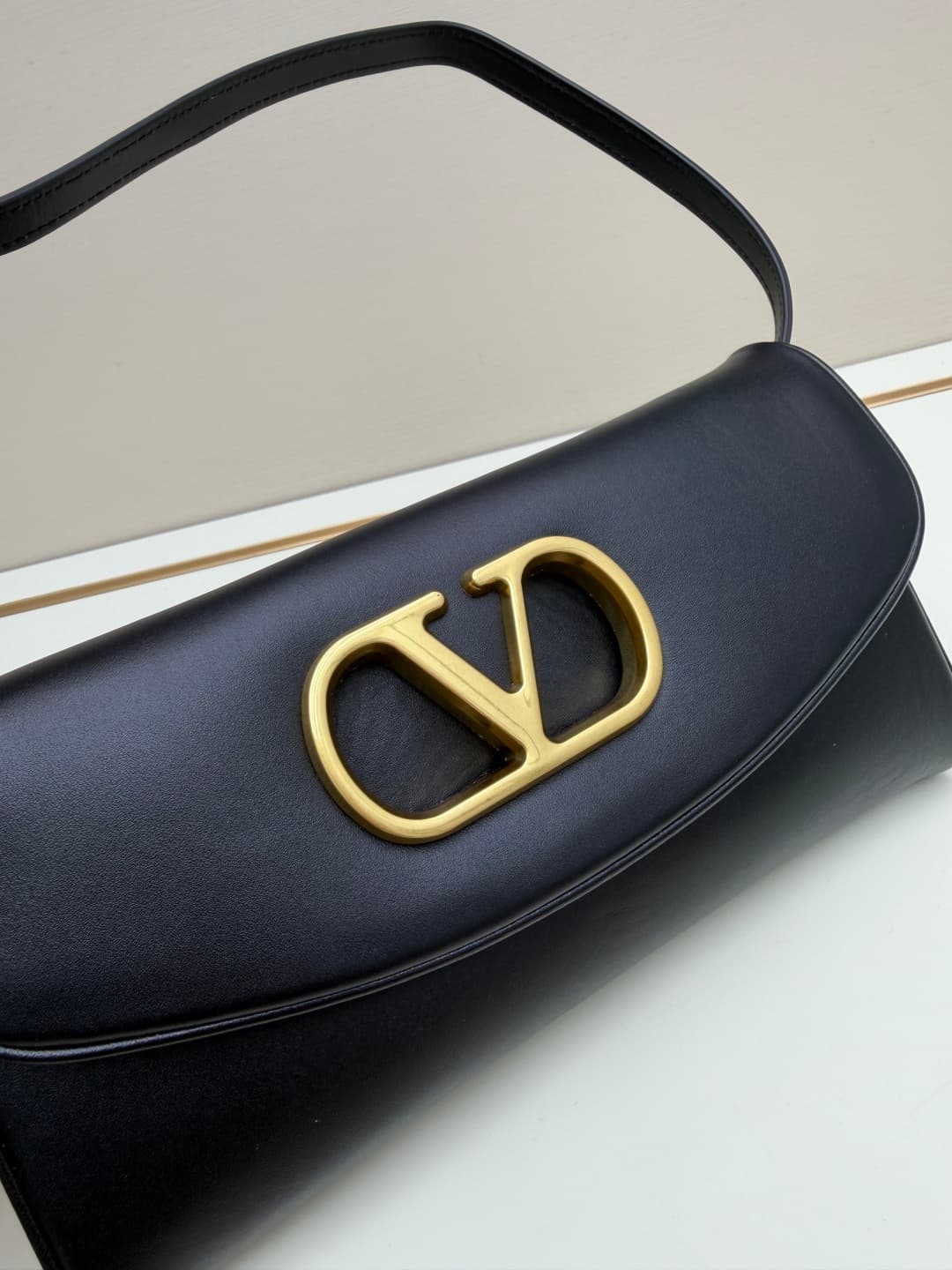Valentino Garavani Devain Small Nappa Shoulder Bag Black High