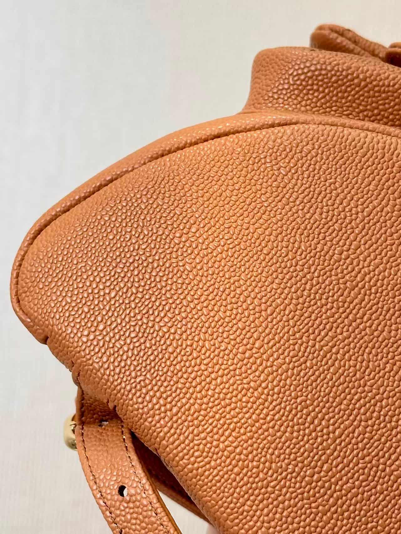 Chanel BACKPACK AS3860 Grained Shiny Calfskin & Gold-Tone Metal Caramel TOP