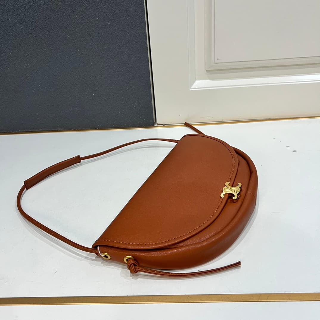 Celine Little Halfmoon Soft Triomphe bag Supple Shiny Lambskin