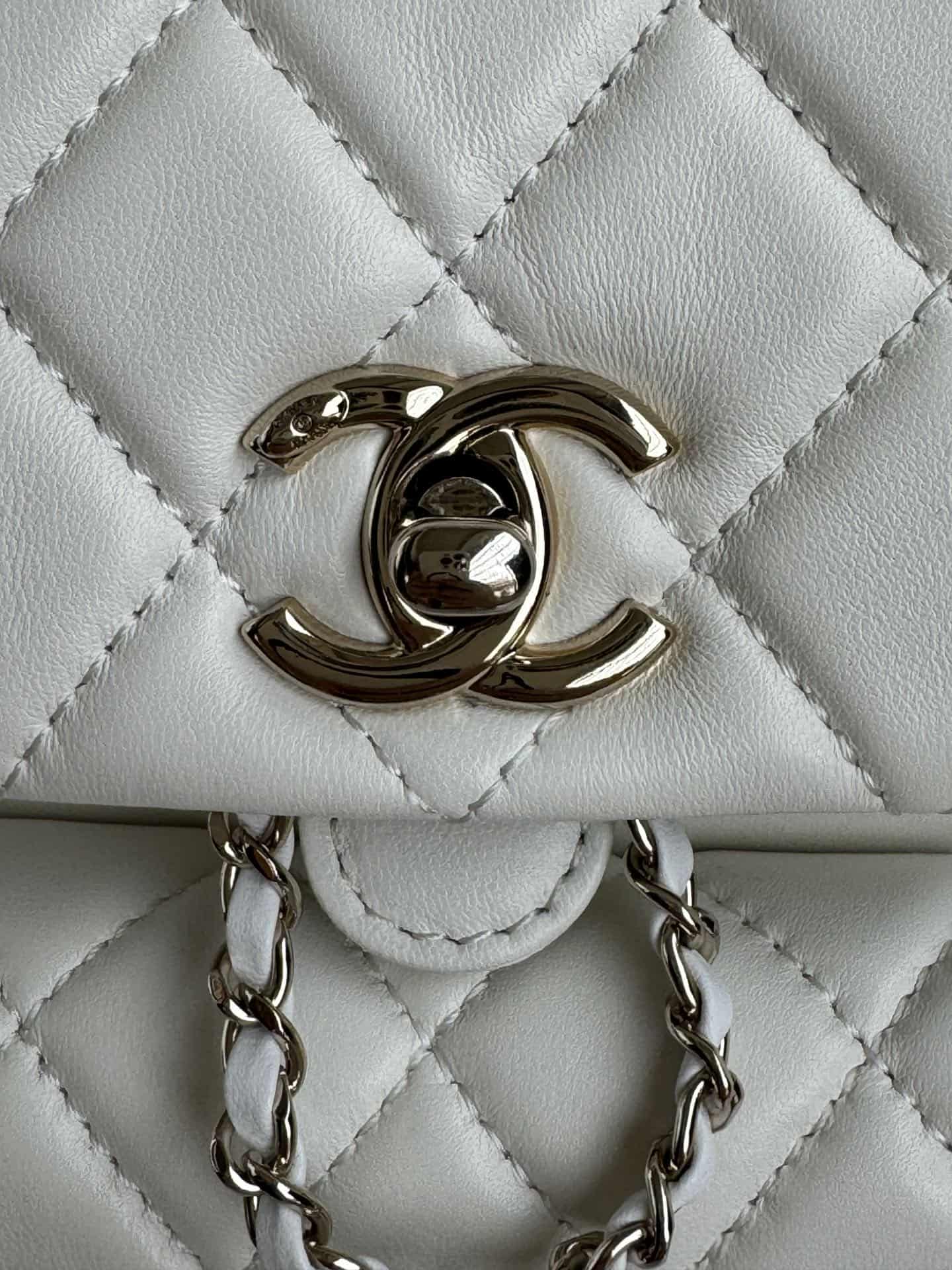 Chanel Small Quilted Duma Backpack Lambskin AS2908 White High