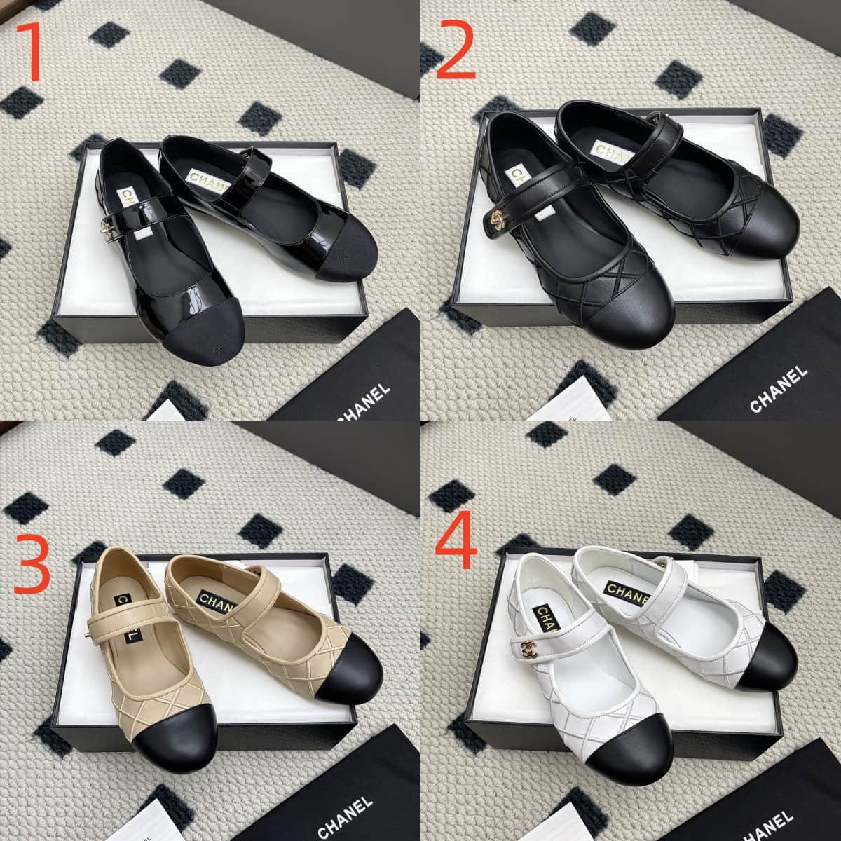 CHANEL Patent Calfskin Mary Janes Flats Shoes Women