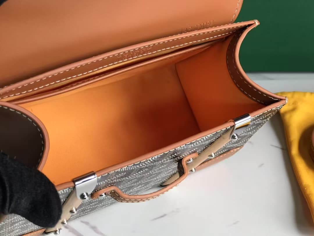 Saïgon Structuré Mini Bag Goyardine Canvas & Cervon Calfskin Black & Tan High