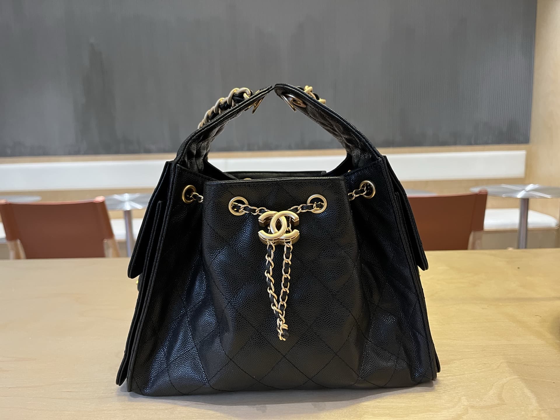 Chanel 25 Small Hobo handbag AS5293 Grained Calfskin & Gold-tone Metal Black A