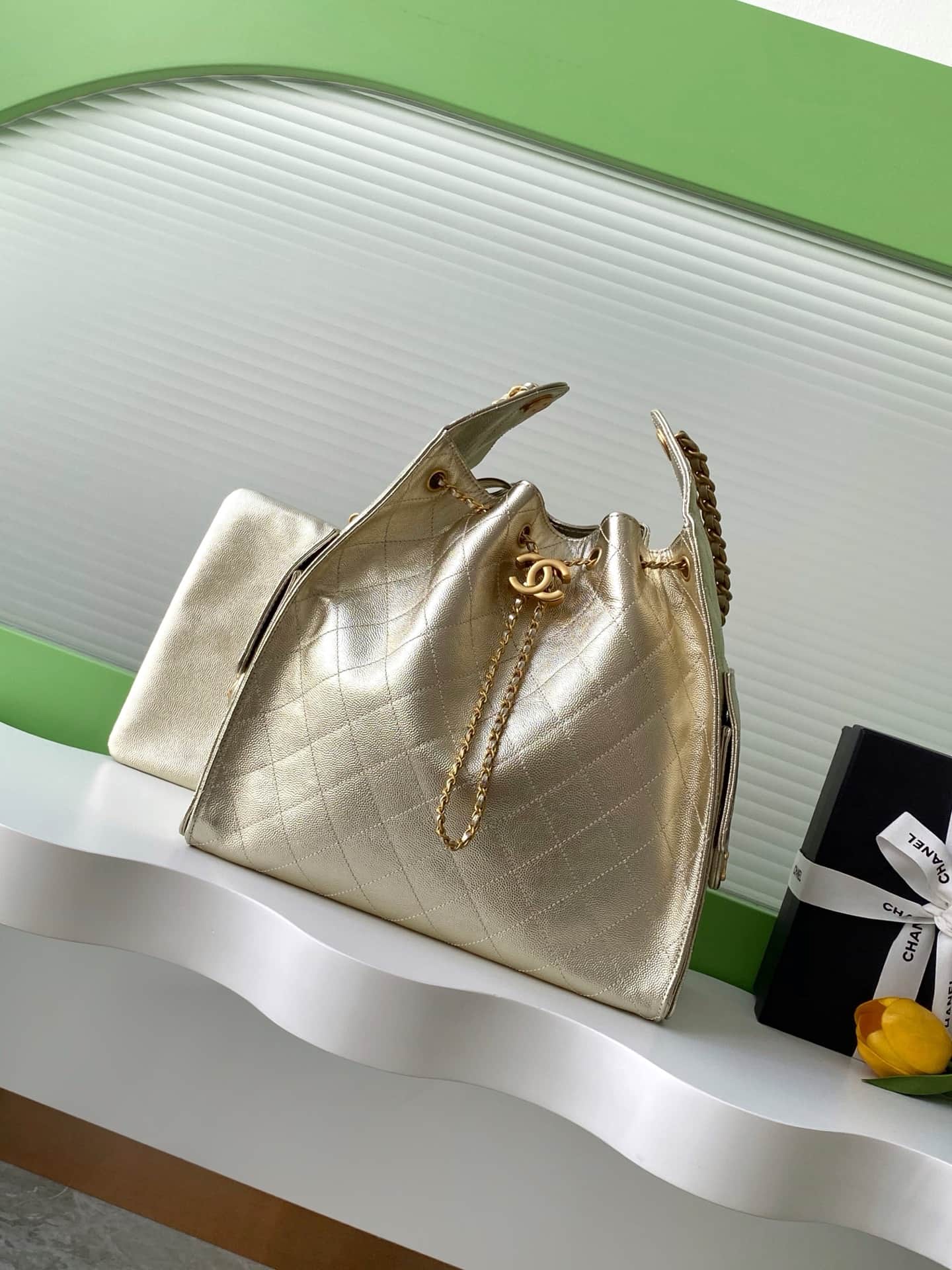 Chanel 25 Medium Hobo Medium handbag AS5311 Grained Calfskin & Gold-tone Metal Champagne A