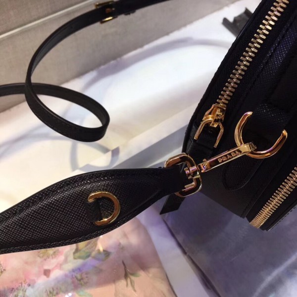 Prada Odette Black Saffiano Leather Bag High