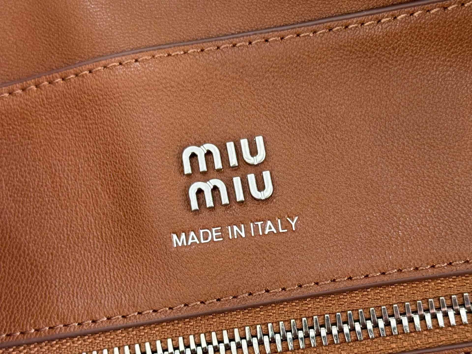 Miu Miu Vivant nappa leather bag Caramel 5BB196 TOP