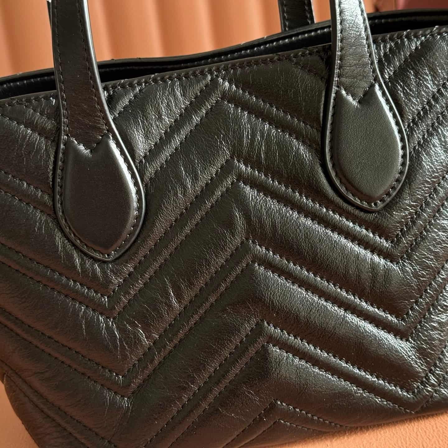 Gucci GG Marmont Small tote bag black leather ‎855391 High