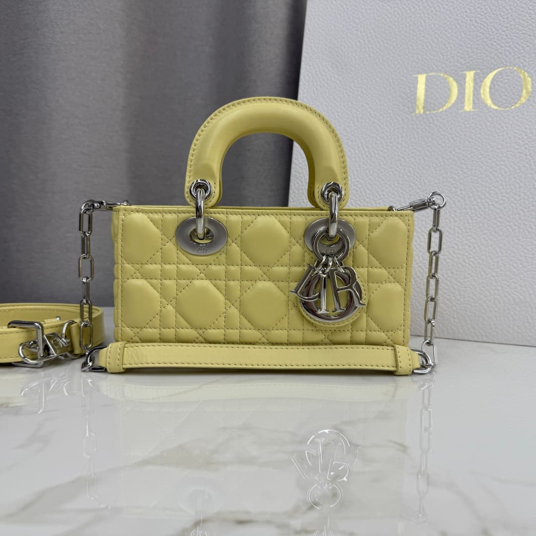 Dior Lady D-Joy Bag Yellow Cannage Lambskin M0636 High