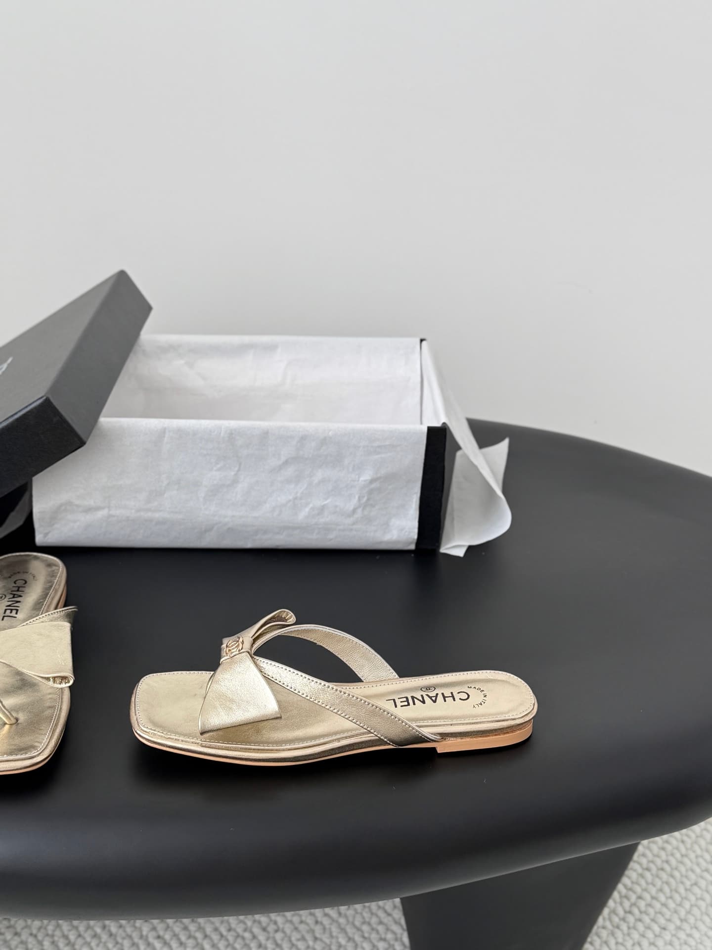 Chanel Bow Accent Sandals Shoes Women