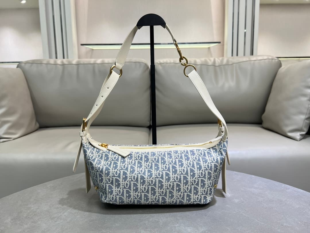 Small D-Journey Bag Sky Blue Dior Oblique Jacquard High