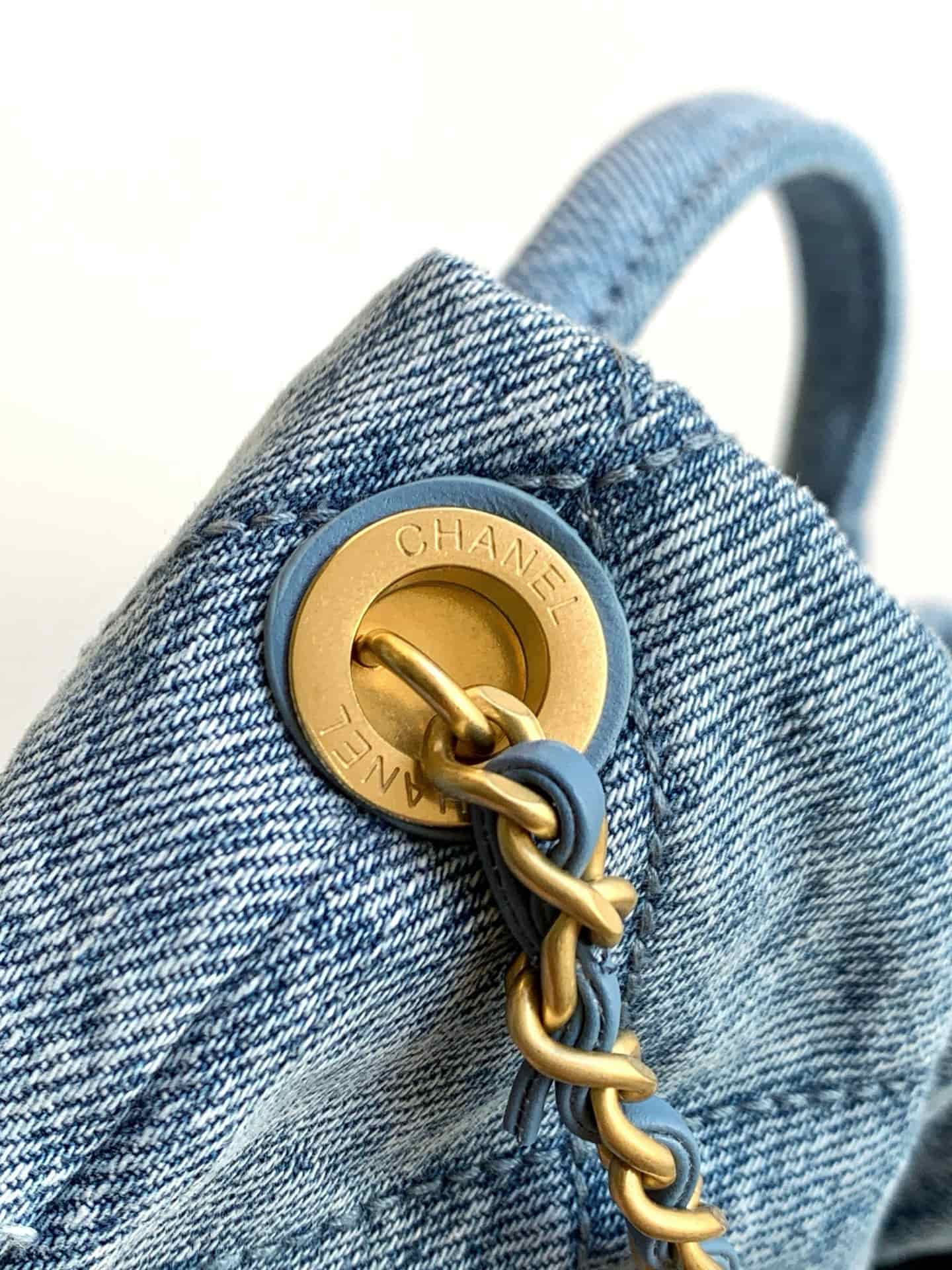 Chanel Mini Bow Bag Denim & Gold-Tone Metal Blue AS5849 A