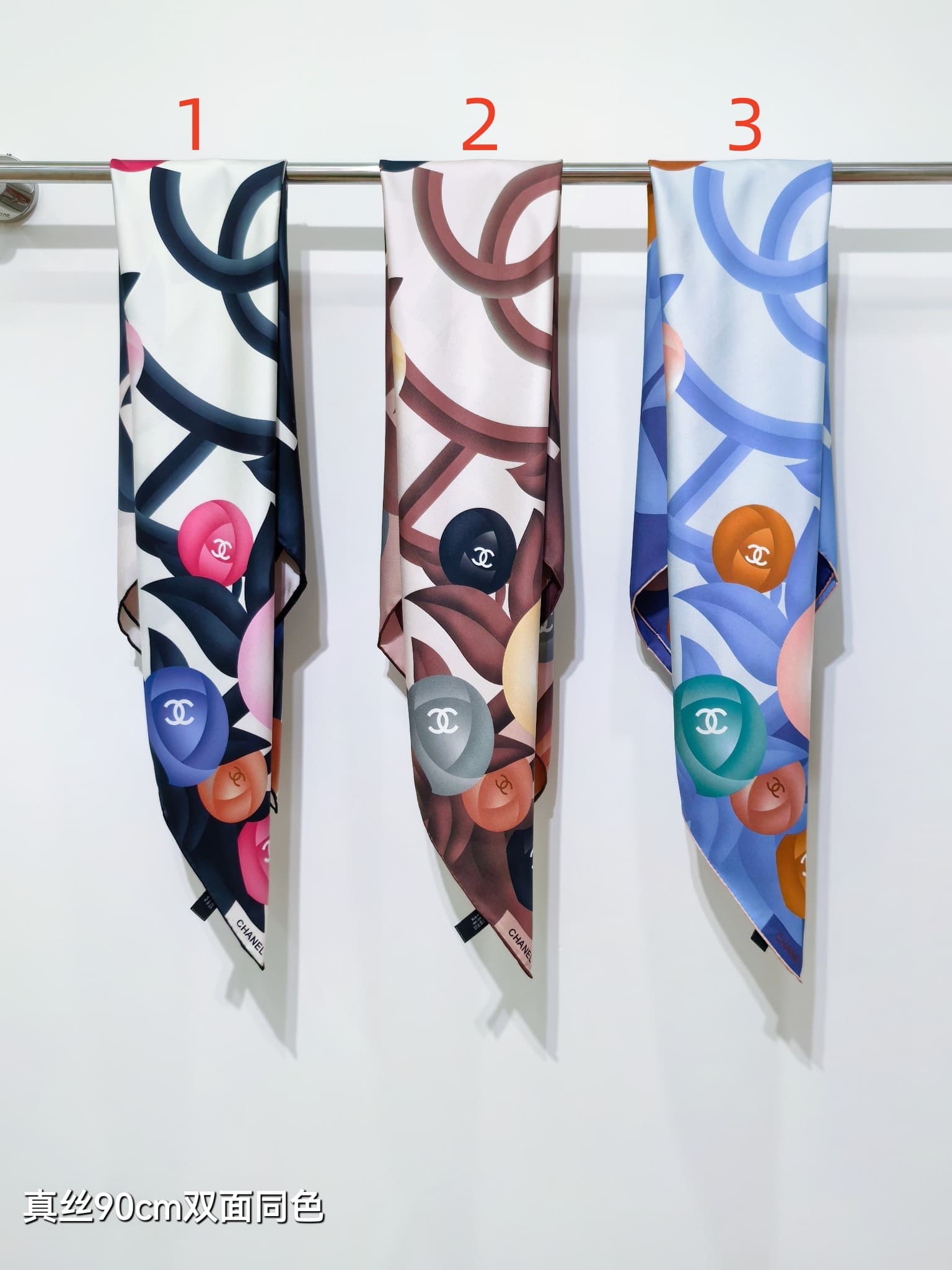 Chanel Floral Design Square Scarf