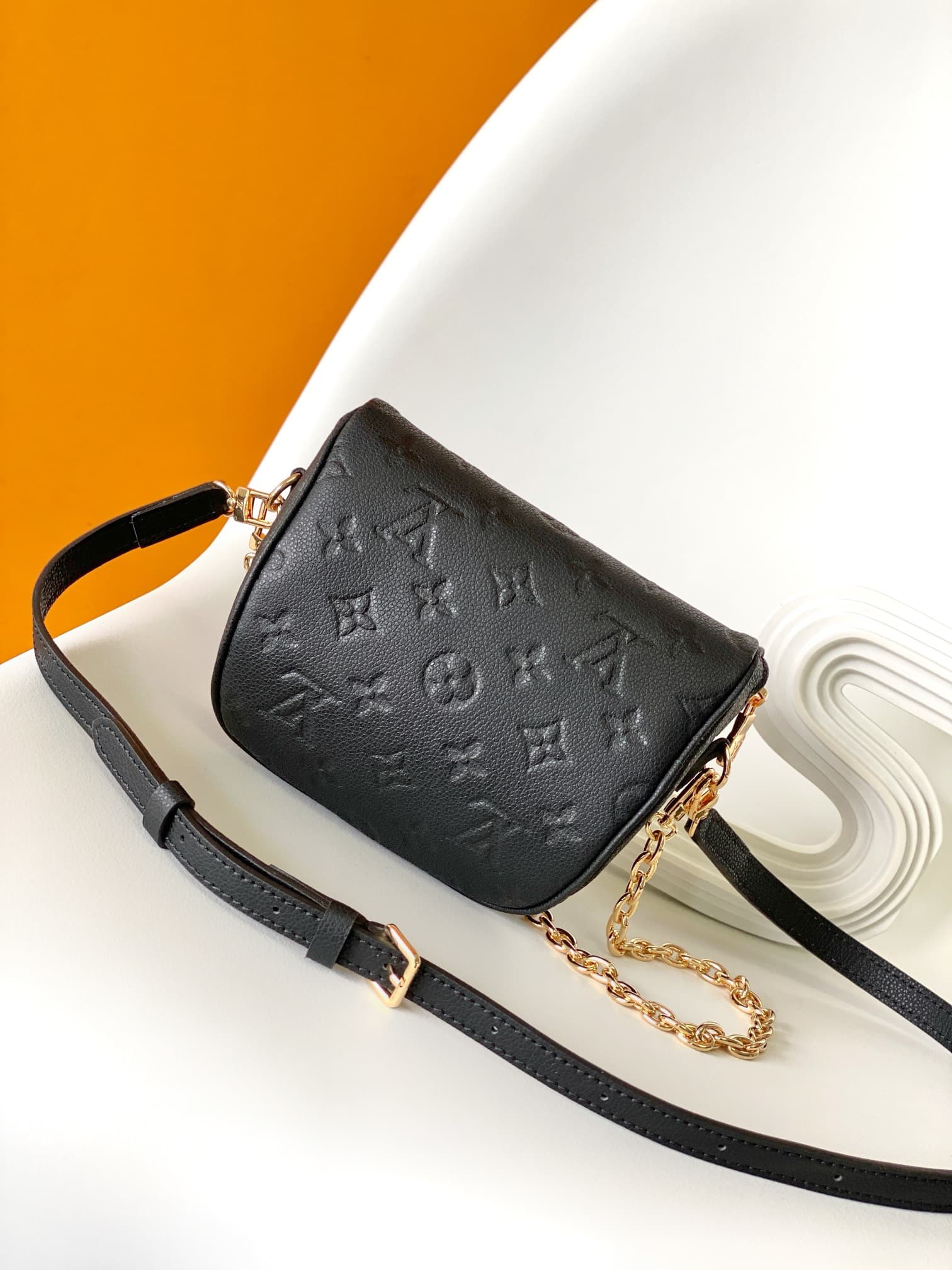 Louis Vuitton Mini Bumbag Black Monogram Empreinte Leather M46917 High