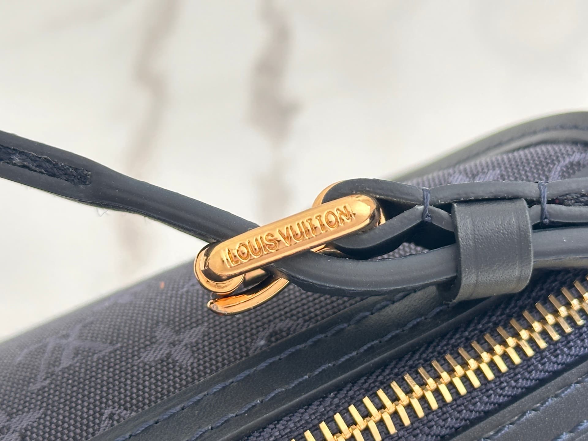 Louis Vuitton Mini Lin Pochette Kathleen Monogram Canvas Navy Blue M92330 High