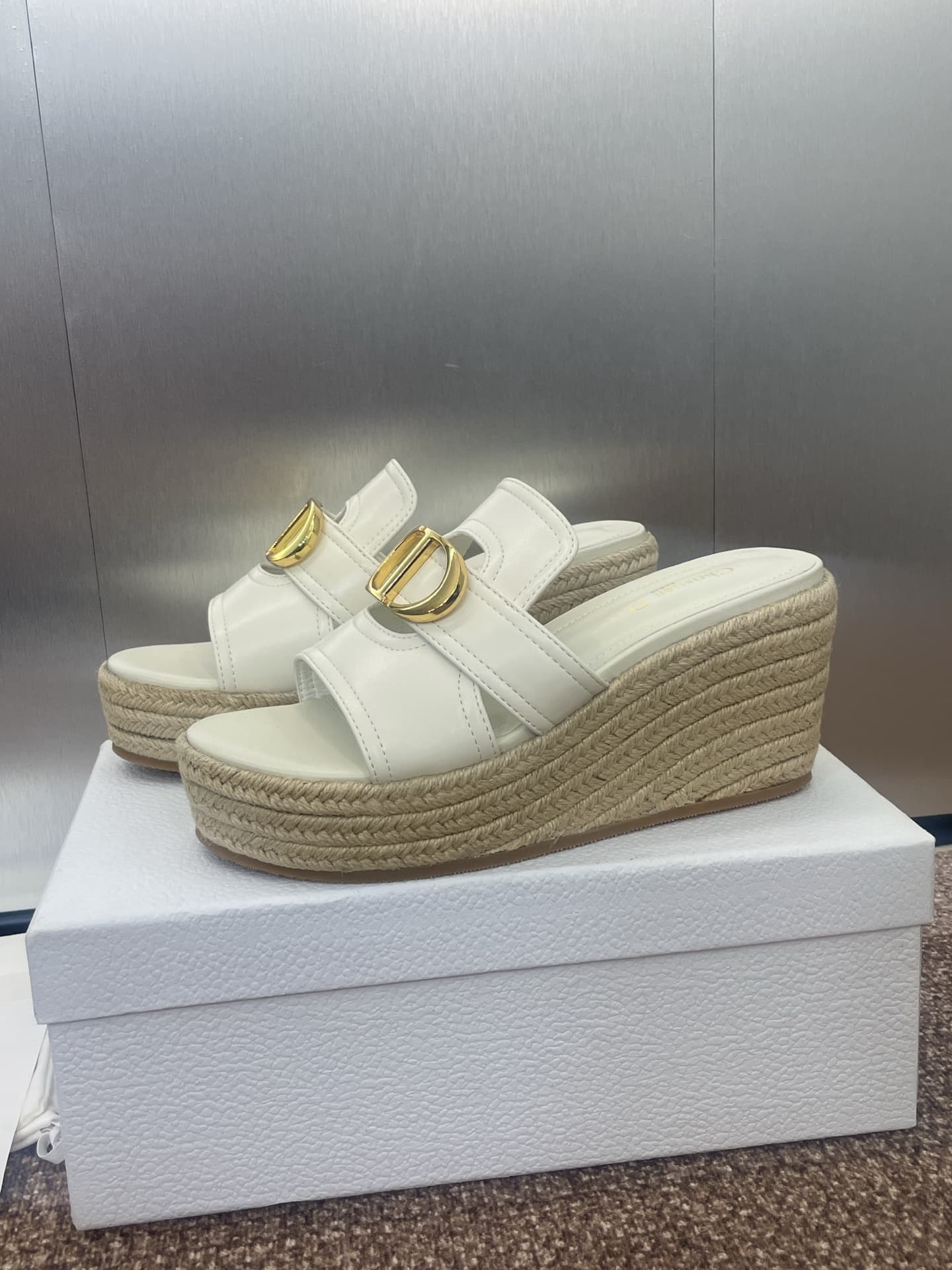 Dior 30 Montaigne Wedge Slide Shoes Women