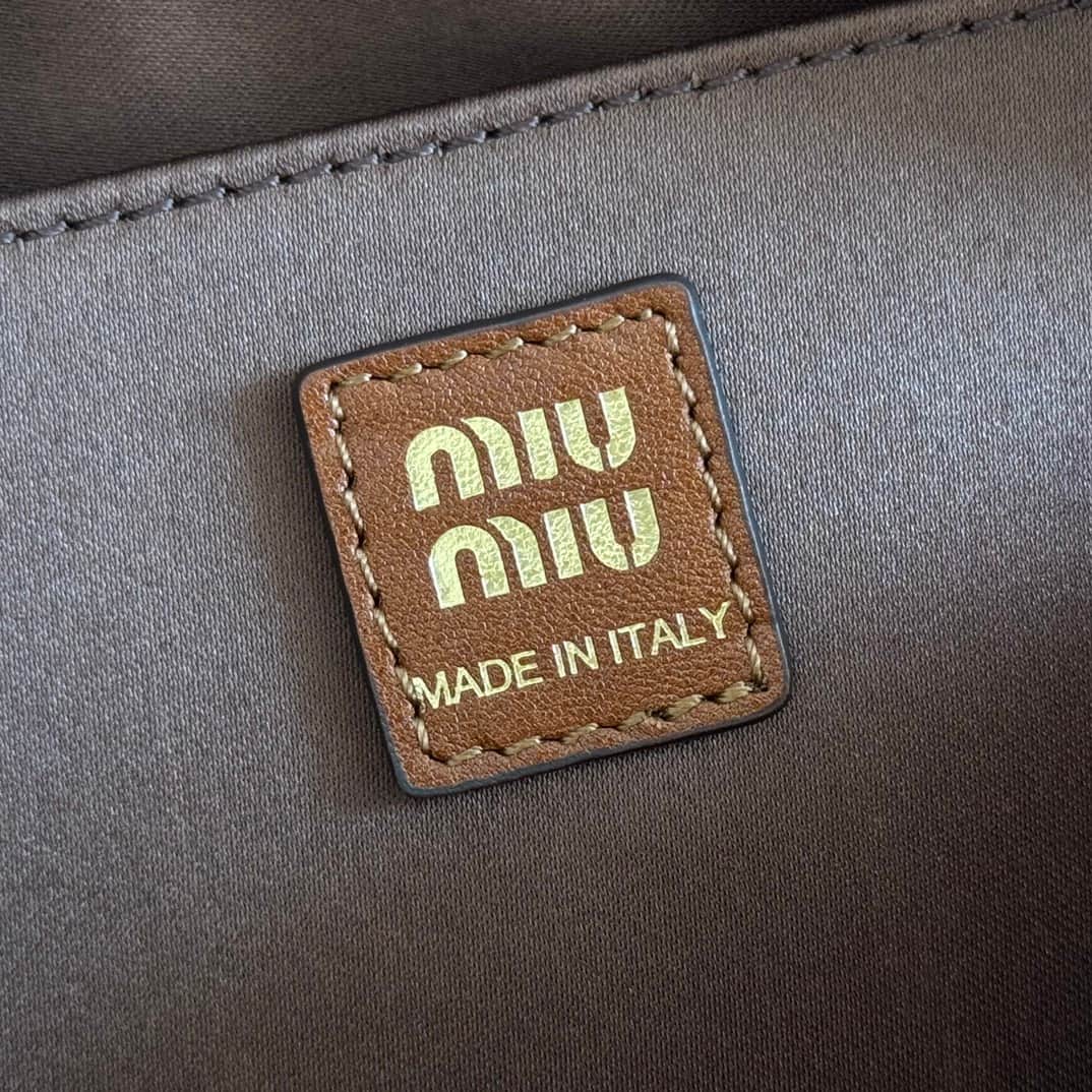 Miu Miu Arcadie Calfskin leather bag 5BB123 Cognac TOP