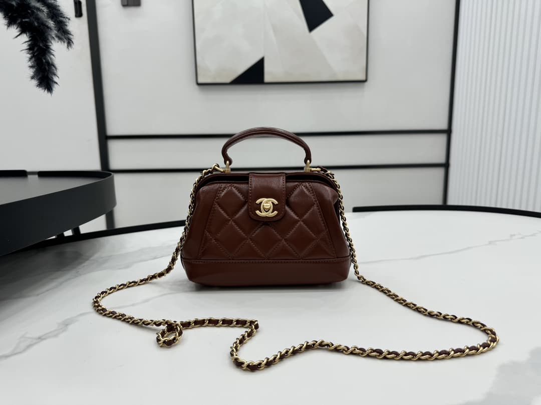 CHANEL 24A TOP HANDLE DOCTOR BAG SHINY LAMBSKIN AS4958 High