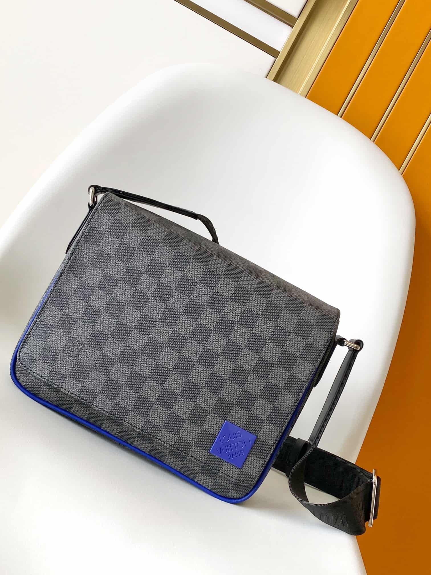 Louis Vuitton District Messenger Indigo Blue Damier Graphite coated canvas N00085 High