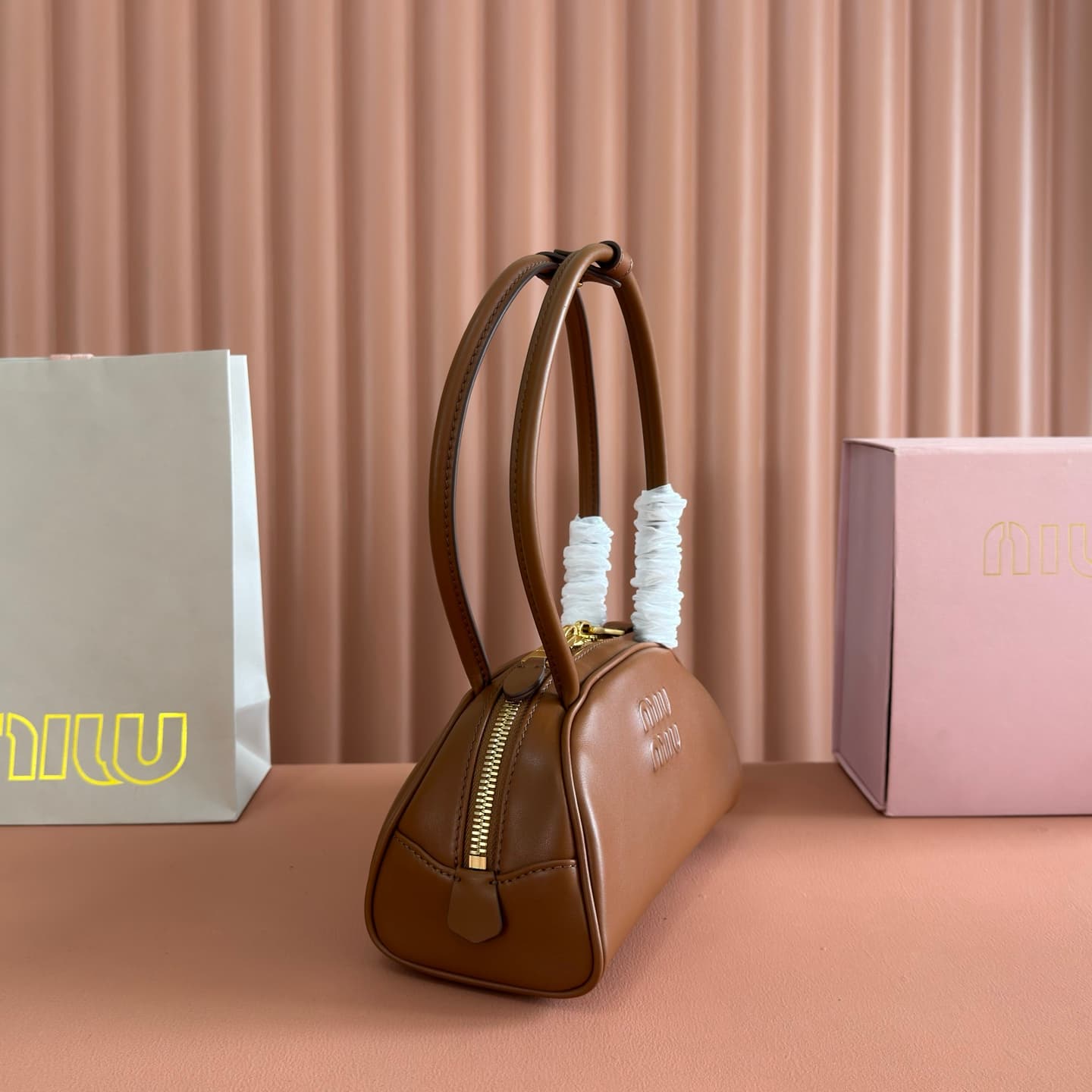 Miu Miu Brown Beau Leather Bag 5BB192 High