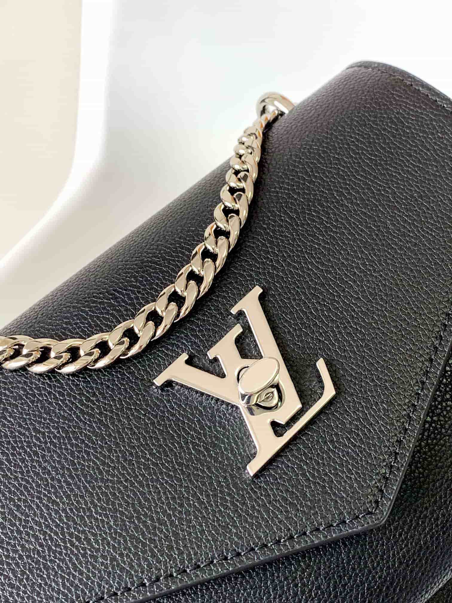 Louis Vuitton Soft Calfskin My Lockme Chain Bag Black M51418 High