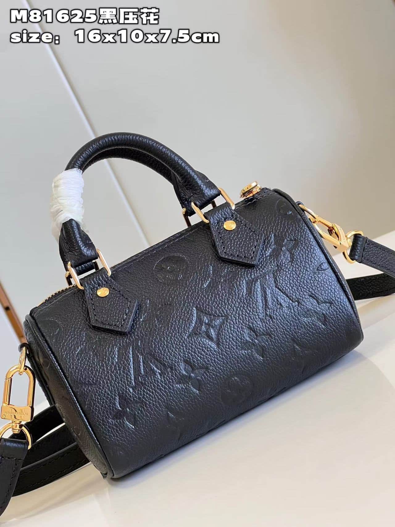 Louis Vuitton Nano Speedy Monogram Empreinte M82450 Black High