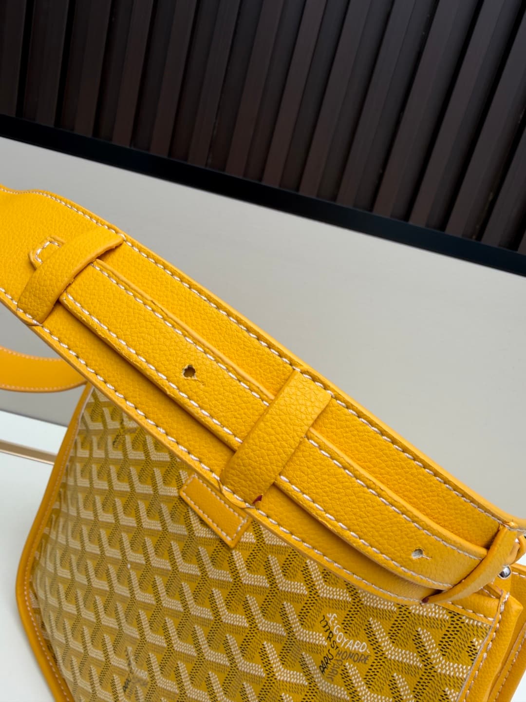 Goyard Musette PM bag in yellow Goyardine canvas Mid