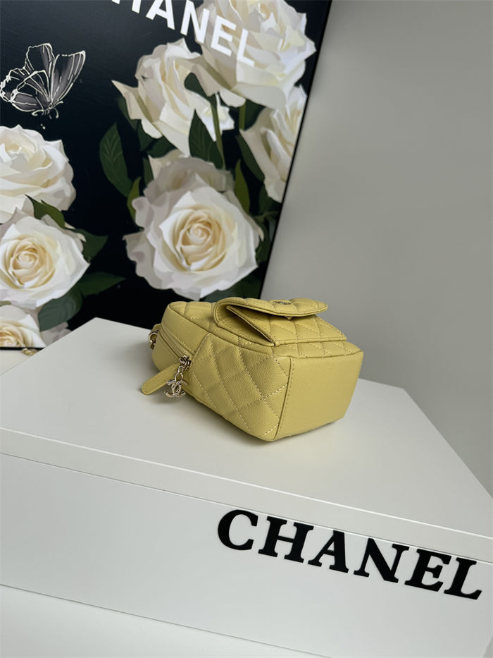 Chanel Mini Backpack Grained Calfskin Gold-Tone Metal AP3753 Yellow A