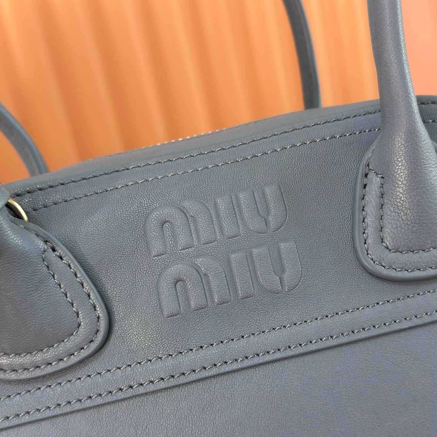 Miu Miu Vivant nappa leather bag Dark Blue 5BB200  TOP