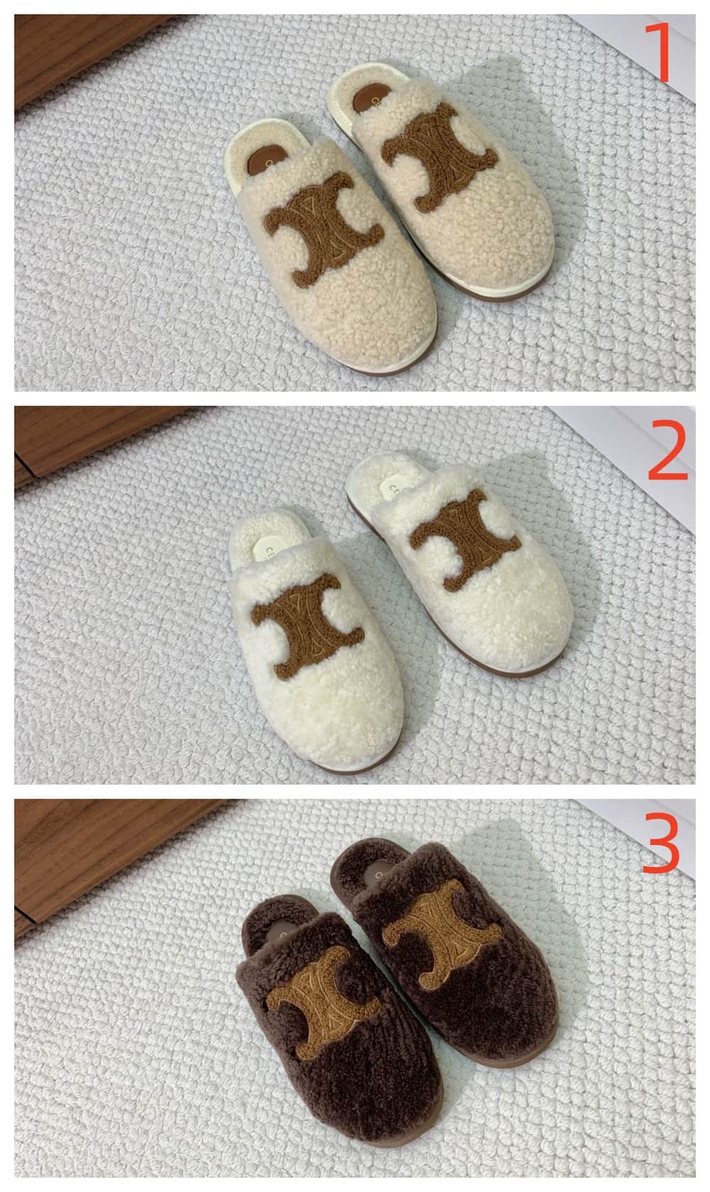 CELINE GEORGIA SLIDE IN Shearling Shoes Women