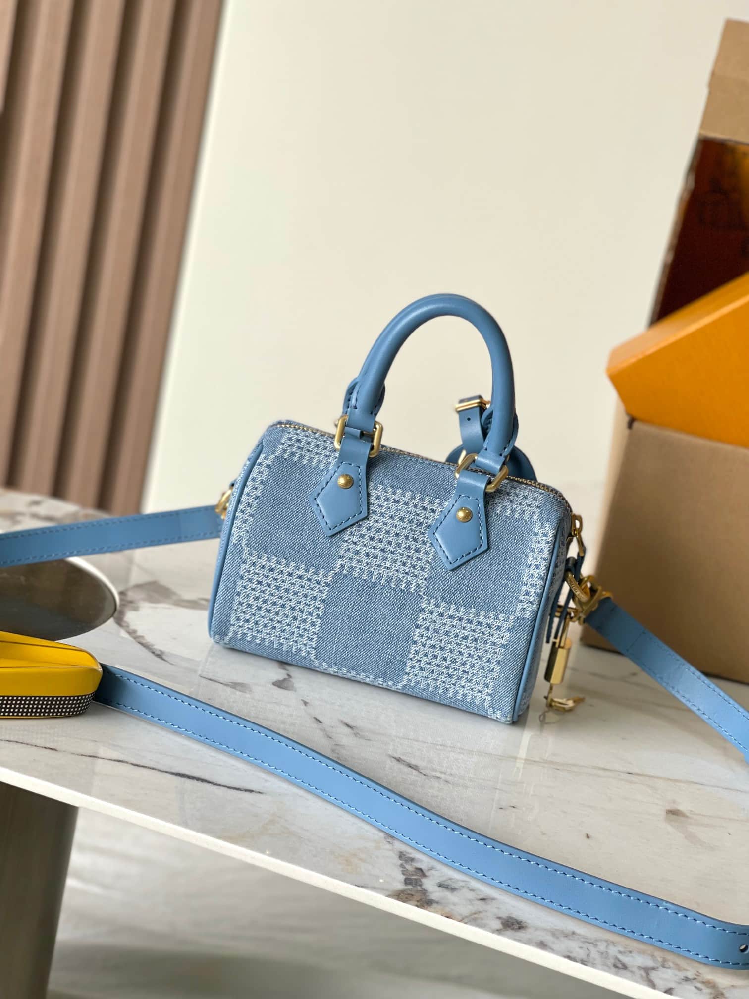 Louis Vuitton Speedy 18 Bandoulière Damier Denim Blue N00208 TOP
