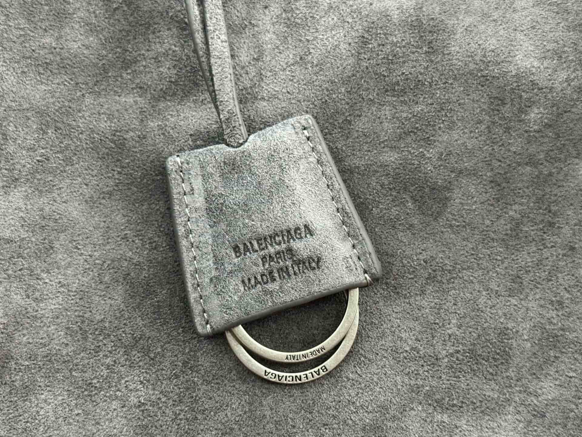 Balenciaga Rodeo Medium Bag in Grey Waxed Suede Calfskin With Silver-Tone Metal TOP