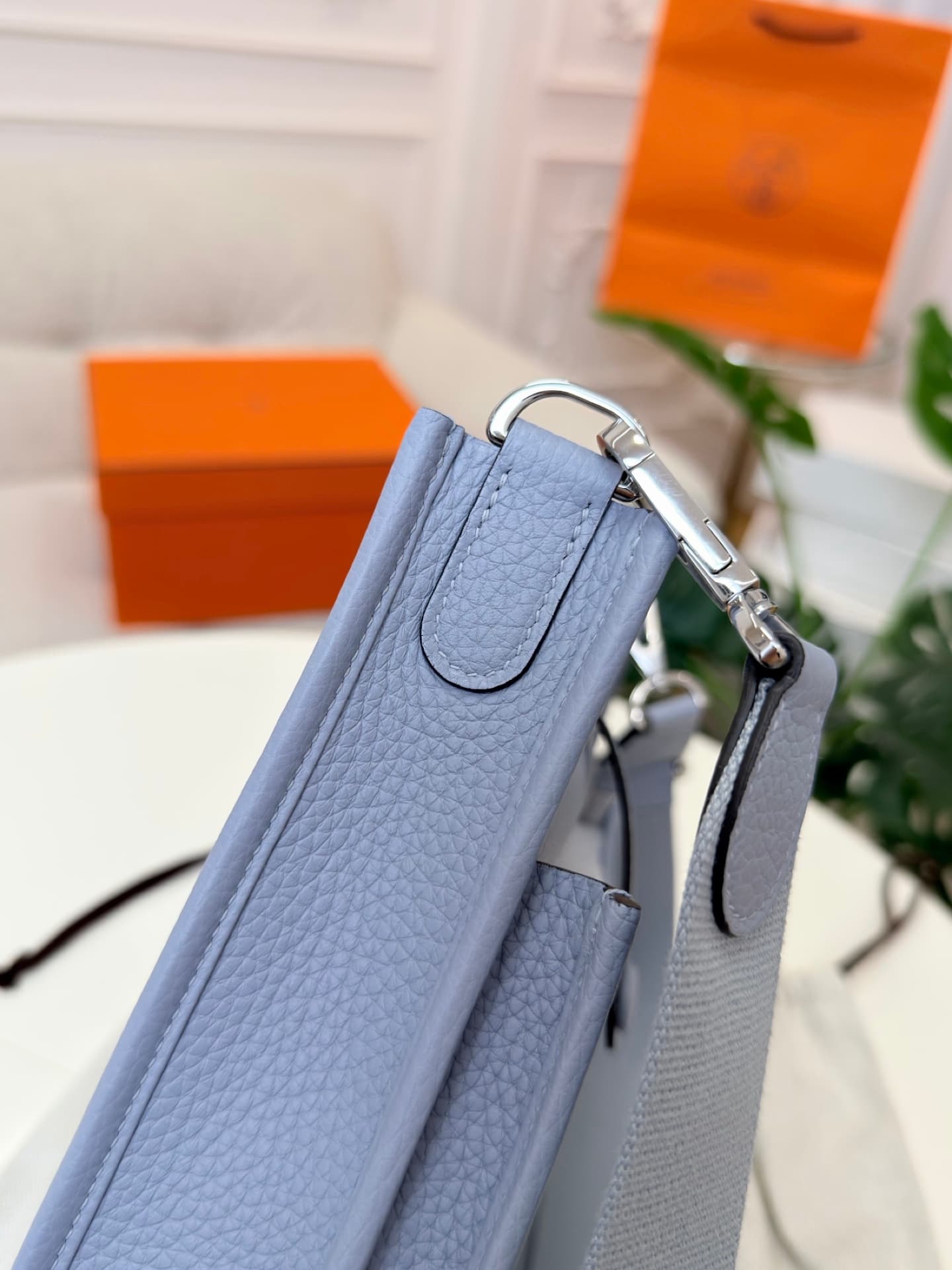 Hermes Evelyne Mini 23 Bag Calfskin In Puppet Gray WAX High
