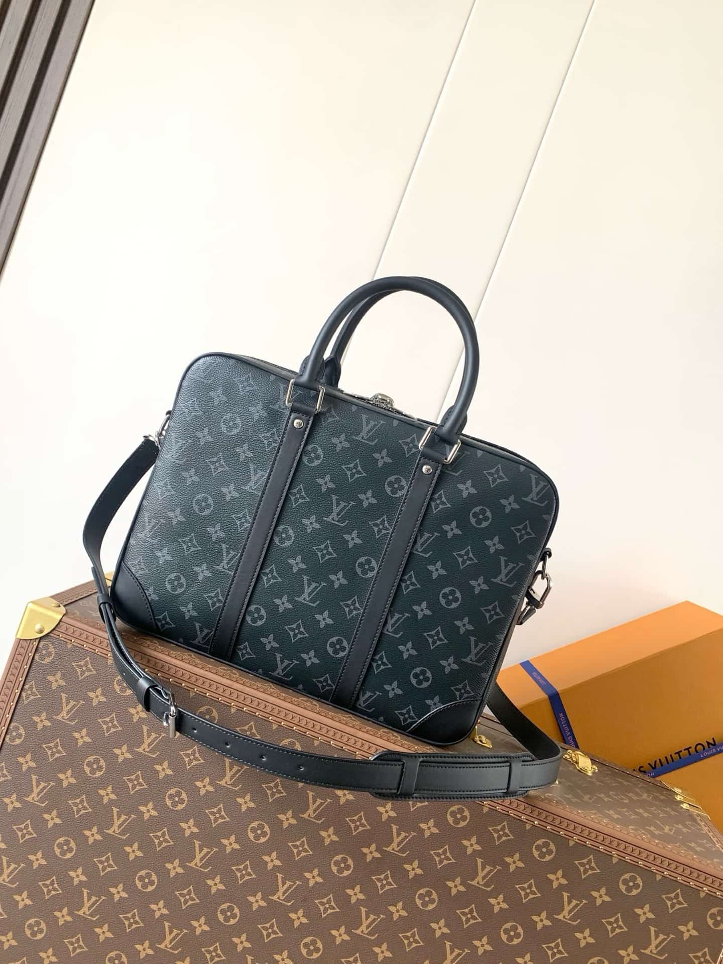 Louis Vuitton Porte-Documents Voyage PM Monogram Eclipse coated canvas M46457 High