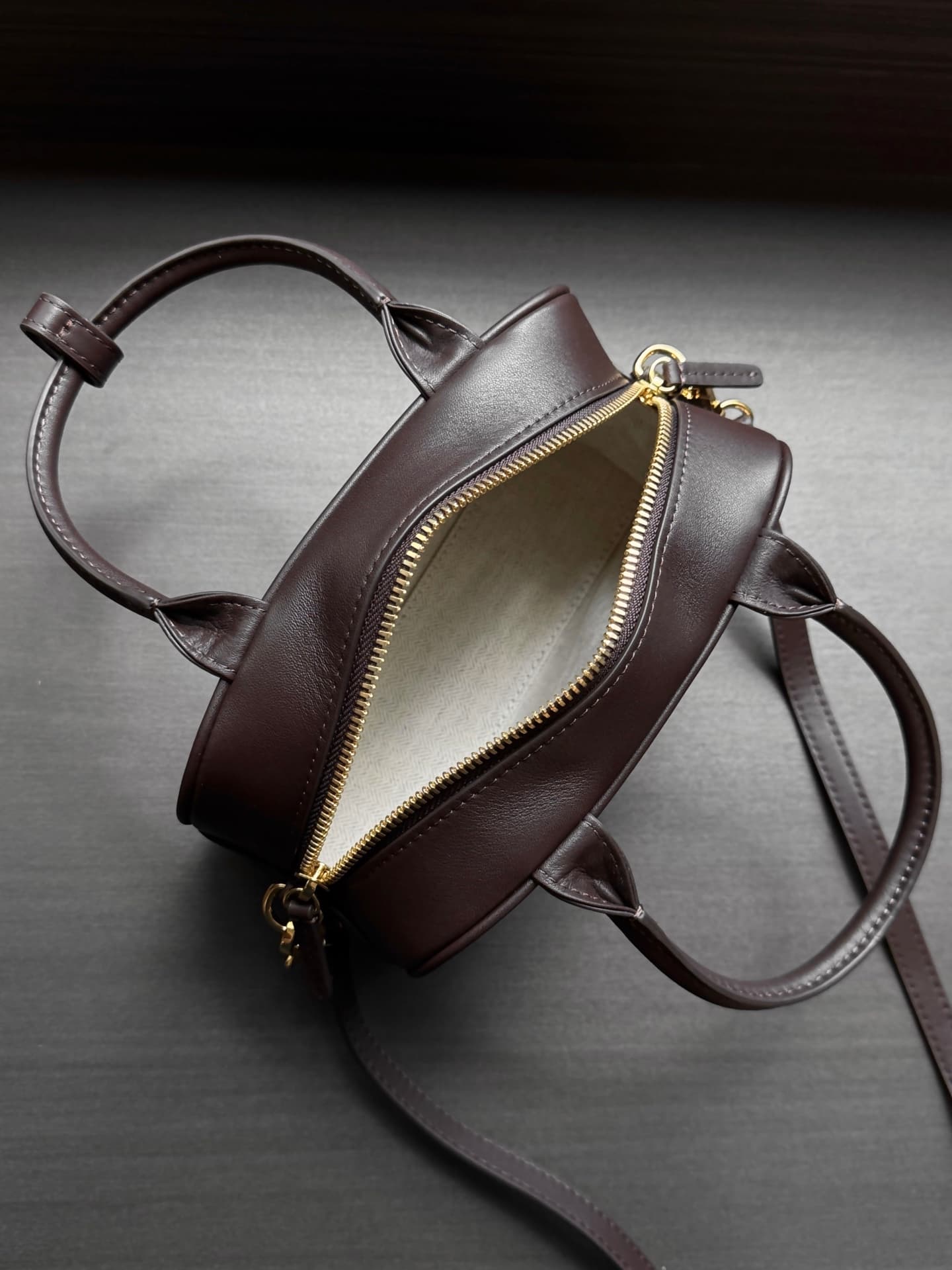 Chanel Mini Bowling Bag Calfskin & Gold-Tone Metal Coffee AP5528 A