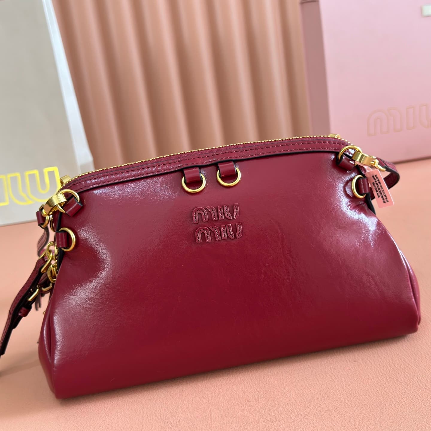 Miu Miu Caprice leather clutch 5BF131 Red TOP