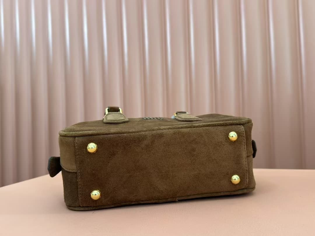 Miu Miu Arcadie padded suede top-handle bag High
