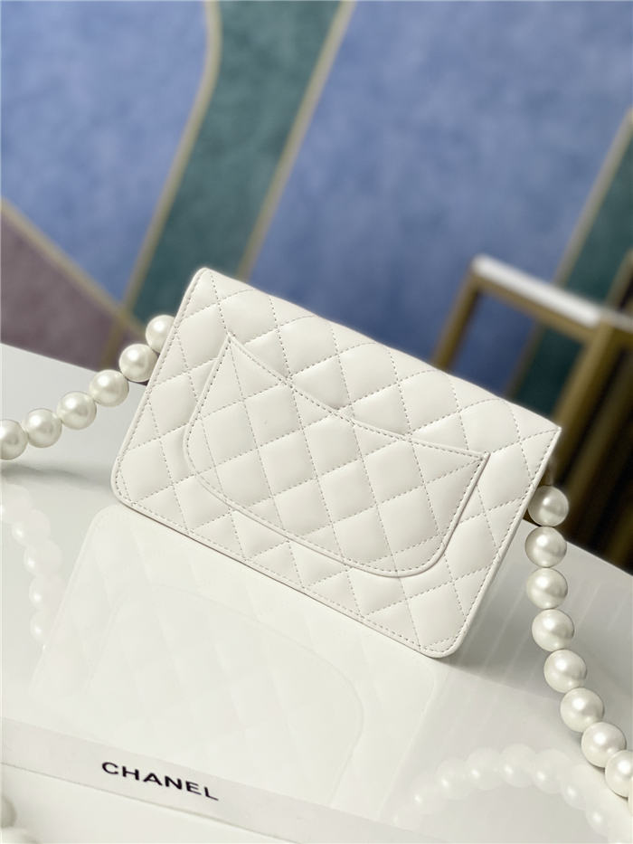 Chanel Wallet on Chain Imitation Pearls White A