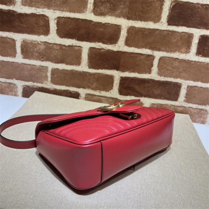 GG Marmont small matelassé shoulder bag 443497 red High