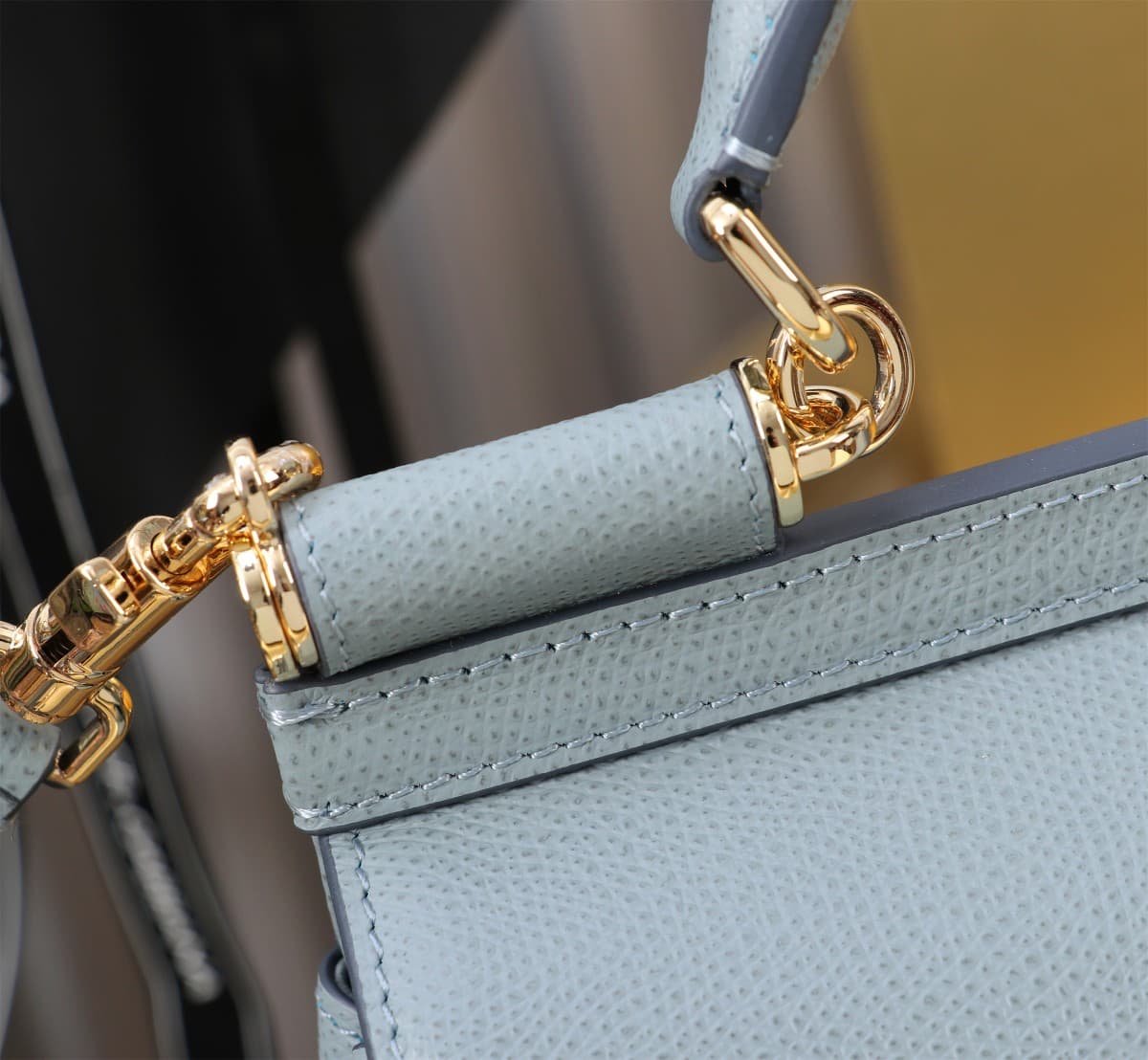 Dolce & Gabbana Miss Sicily top handle bag calfskin leather Blue High