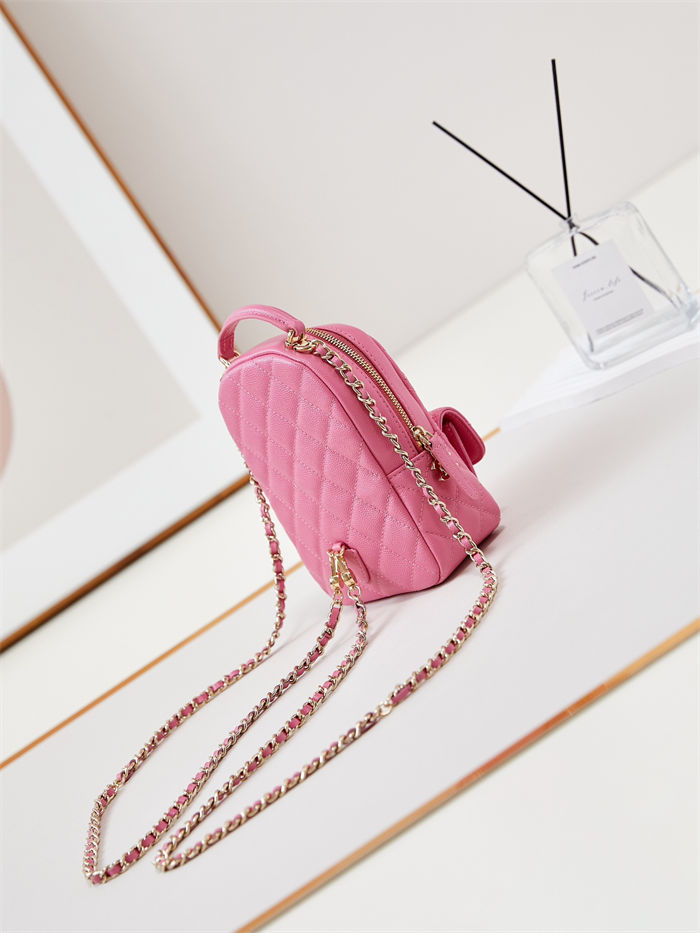 Chanel Mini Backpack Grained Calfskin Gold-Tone Metal AP3753 Pink A