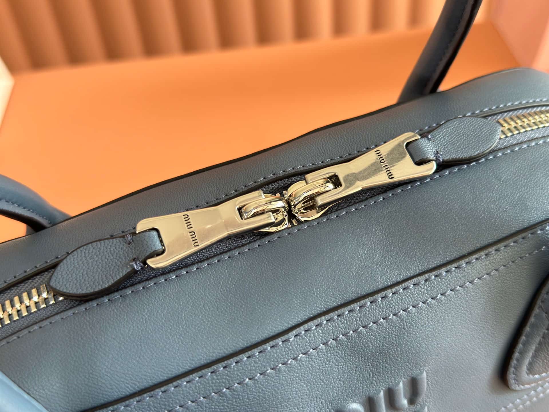 Miu Miu Vivant nappa leather bag Dark Blue 5BB196 TOP