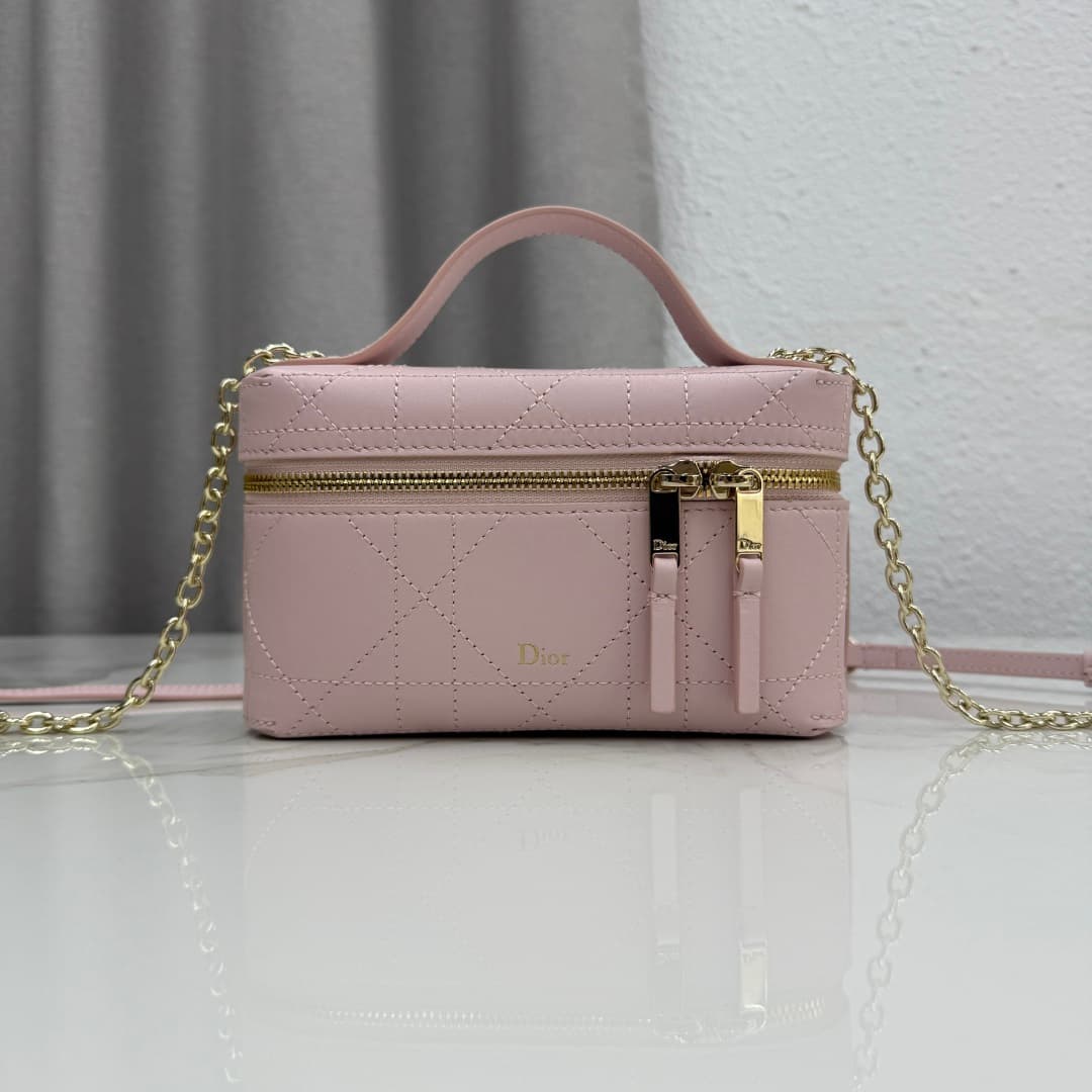 Dior Trianon Soft Vanity Bag Rouge Powder Lambskin S4613 High
