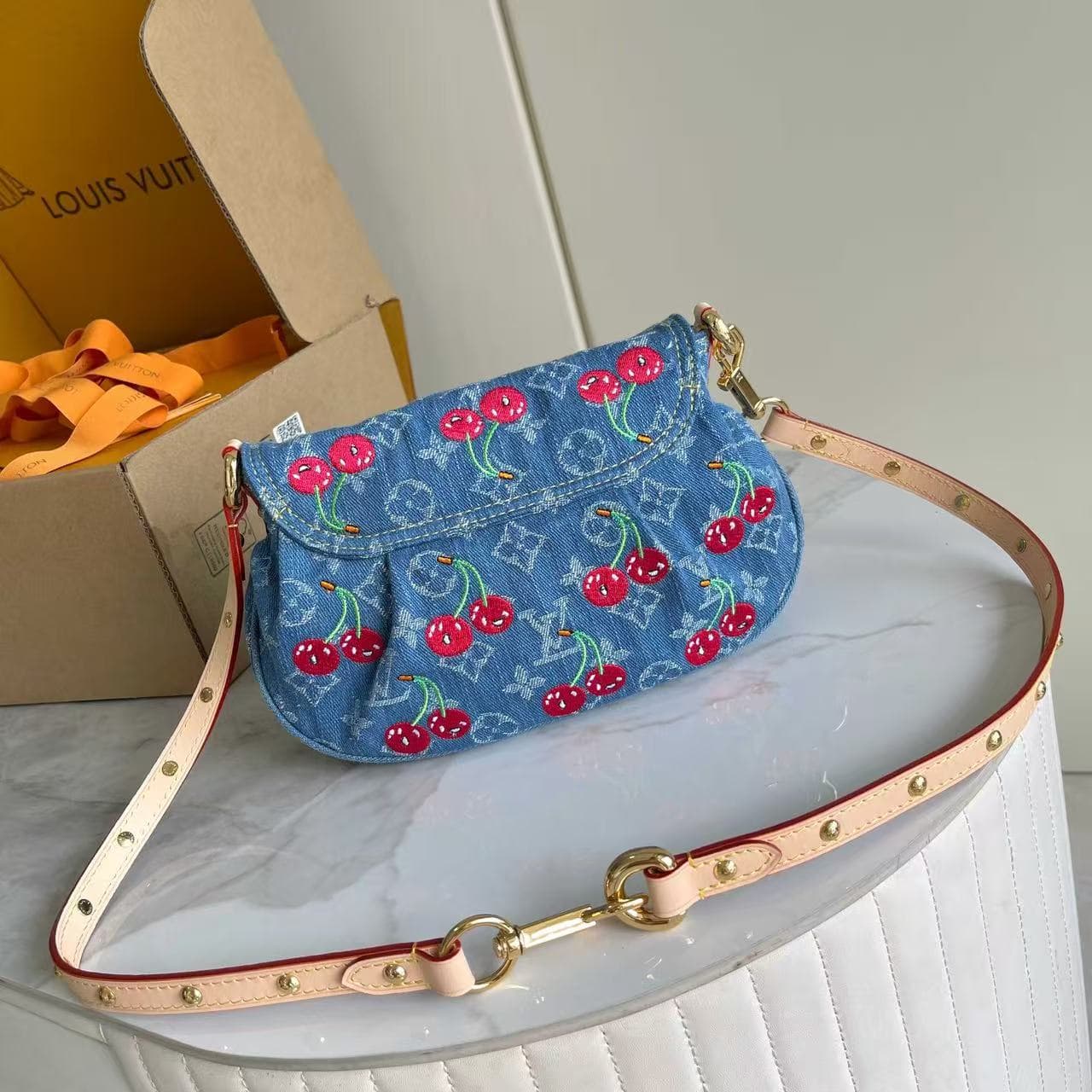 Louis Vuitton x Murakami Sunset Monogram cherry denim M13680 High